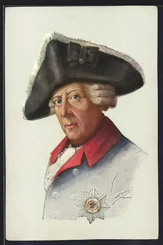 Künstler-AK Portrait König Friedrich II. (der Grosse)