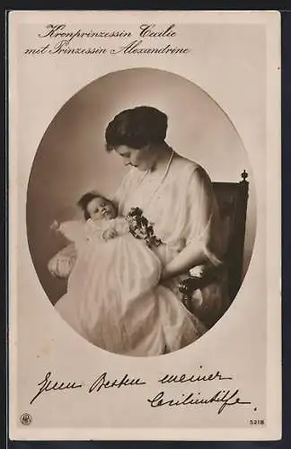 AK Kronprinzessin Cecilie mit Töchterchen Prinzessin Alexandrine