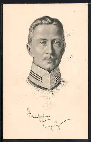 AK Portrait des stattlich uniformierten Kronprinzen Wilhelm von Preussen