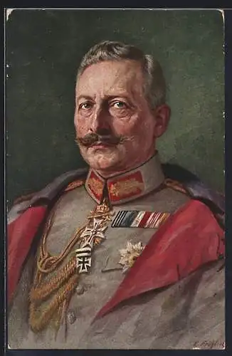 AK Kaiser Wilhelm II. mit Orden in Uniform