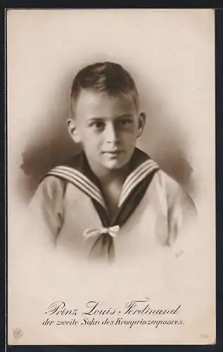 AK Portrait Prinz Louis Ferdinand in Matrosenuniform