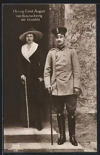 AK Herzog Ernst August von Braunschweig mit Victoria Louise Herzogin von Braunschweig