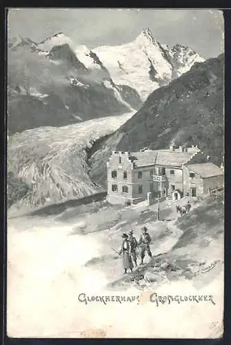 Künstler-AK Edward Theodore Compton: Glocknerhaus und Grossglockner