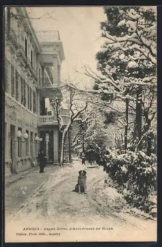 AK Annecy, Grand Hotel D'Angleterre en hiver