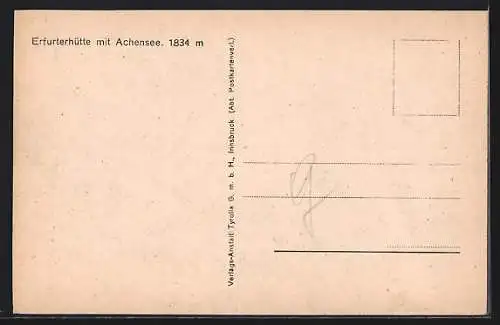 AK Erfurterhütte, Ansicht mit dem Achensee