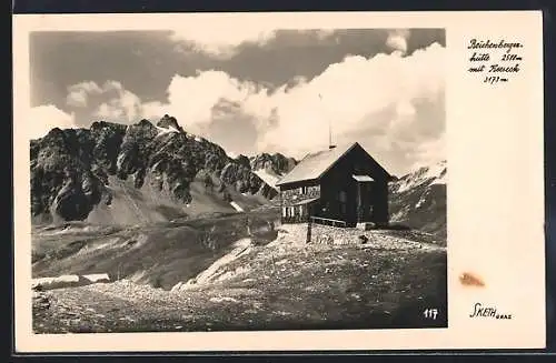 AK Reichernbergerhütte, Ansicht gegen die Berge