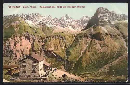 AK Oberstdorf, Kemptnerhütte mit dem Muttler