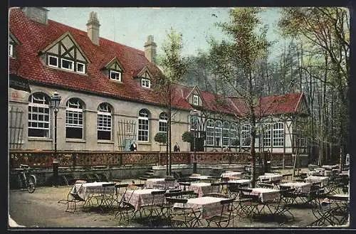 AK Hannover, Gasthaus Steuerndieb, Aussenansicht mit Gartenterrasse