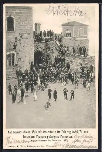 AK Waldeck / Hessen, Französische Kriegsgefangene auf Schloss Waldeck