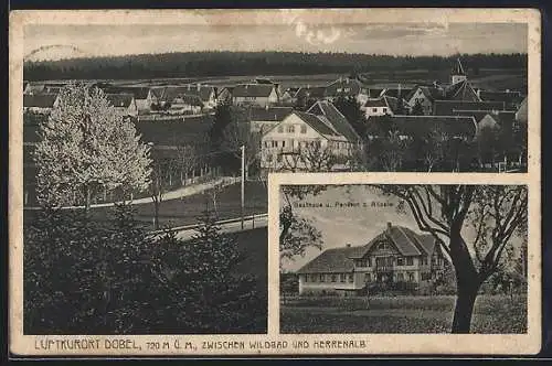 AK Dobel / Enz, Gasthaus & Pension zum Rössle, Ortsansicht