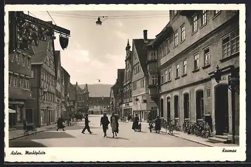 AK Aalen /Württ., Strasse am Marktplatz mit Heimat- & Schubart-Museum