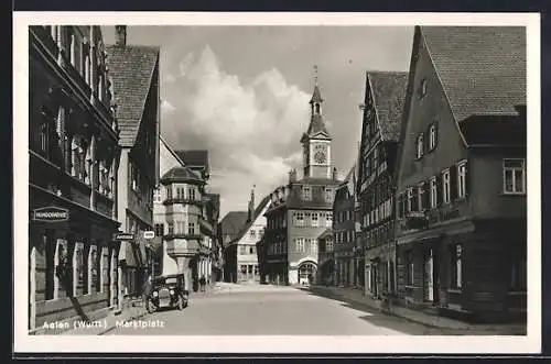 AK Aalen /Württ., Strasse am Marktplatz mit Bäckerei Paul Widmann