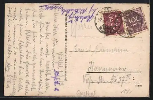 AK Hannover, Gasthof Bischofshol mit Strasse