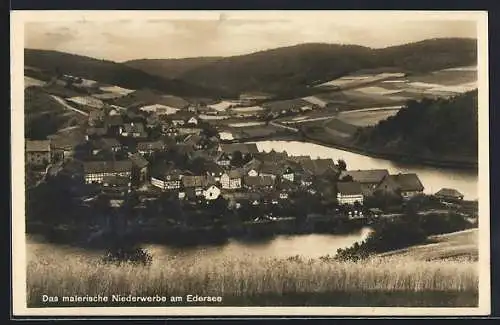 AK Niederwerbe, Ortsansicht am Edersee