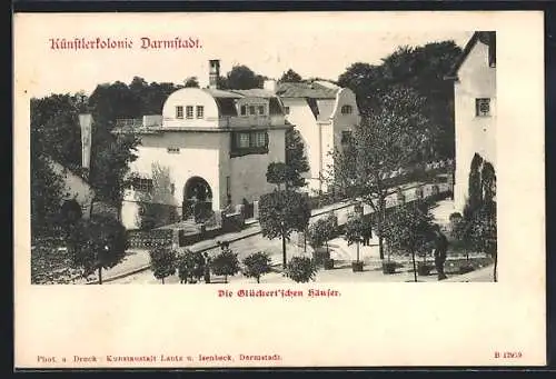 AK Darmstadt, Künstlerkolonie, Die Glückert'schen Häuser