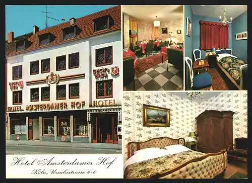 AK Köln, Hotel Amsterdamer Hof in der Ursulastrasse 4-6