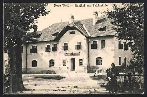 AK Winzendorf /N.-Oe., Winzendorf, Gasthof zur Teichmühle von Max Just