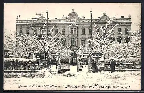 AK Wien-Hietzing, Gustav Todts Hotel-Etablissement Hietzinger Hof