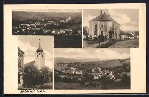 AK Schleinbach, Panorama, Blick auf die Kirche, Gesamtansicht von oben