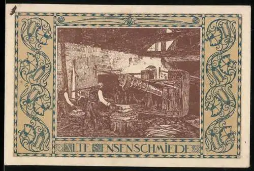 Notgeld Spital am Pyhrn 1920, 20 Heller, Alte Sensenschmiede-Motiv