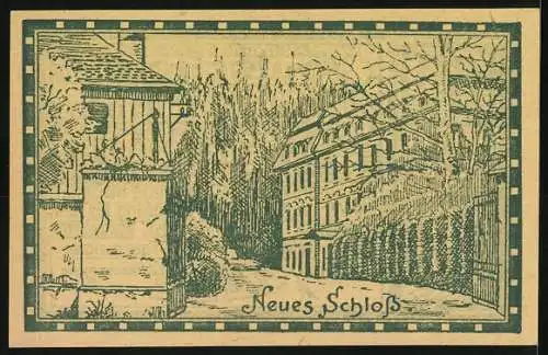 Notgeld Steyregg 1920, 60 Heller, Neues Schloss und florales Muster