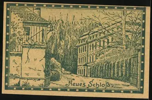 Notgeld Steyregg 1920, 60 Heller, Gutschein der Stadtgemeinde, Neues Schloss Illustration