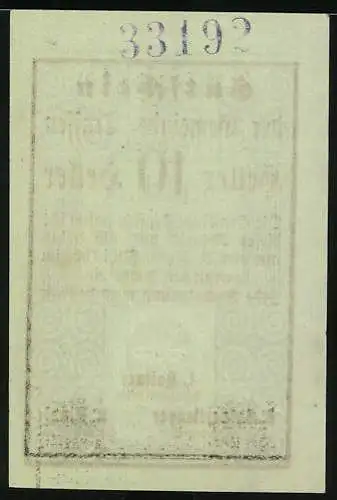 Notgeld Traisen 1920, 10 Heller, Text mit Verzierungen, Seriennummer 33192