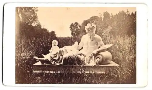 4 Fotografien L. Meder, Heidelberg, Ansicht Schwetzingen, Apollotempel im Schlosspark Schwetzingen, Pavillion, Statuen