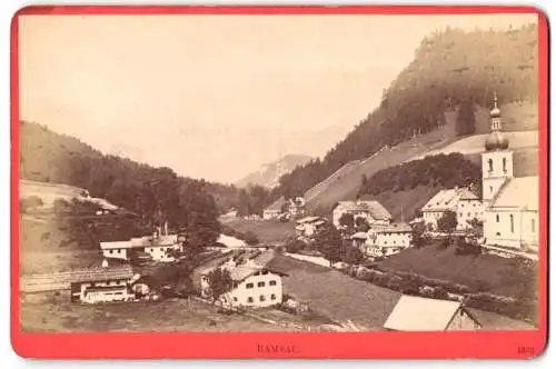 Fotografie Würthle & Spinnhirn, Salzburg, Ansicht Ramsau, Flusslauf und Kirche