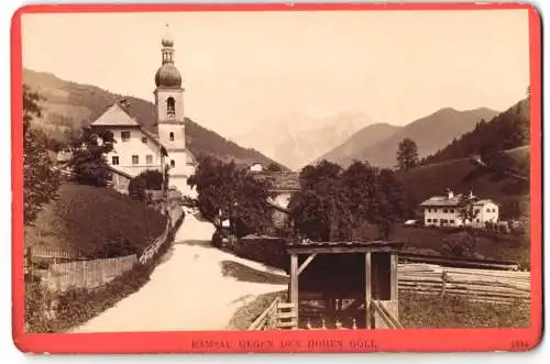 Fotografie Würthle & Spinnhirn, Salzburg, Ansicht Ramsau, Strasse zur Kirche gegen den hohen Göll