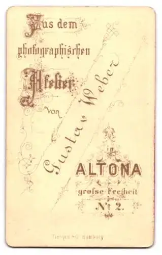 Fotografie Gustav Weber, Altona, Grosse Freiheit 2, Porträt eines eleganten Herrn