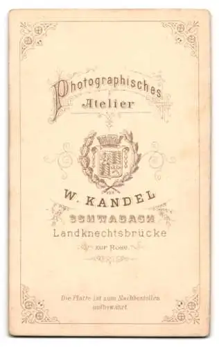 Fotografie W. Kandel, Schwabach, Landknechtsbrücke, Porträt eines jungen Mannes