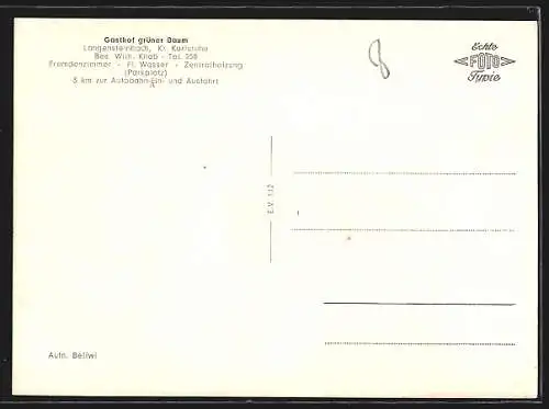 AK Langensteinbach, Gasthof grüner Baum mit Innenansichten