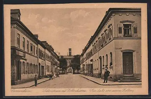 AK Germersheim, Lilienstrasse mit Zollernkaserne