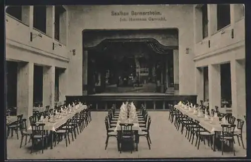 AK Germersheim, Saalbau von Hermann Garrecht, Innenansicht