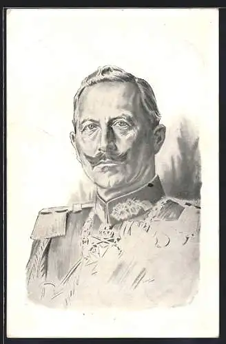 Künstler-AK Kaiser Wilhelm II. in Uniform, Porträt