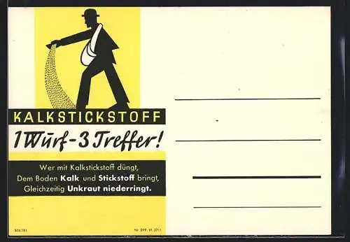 AK Reklame für Kalkstickstoff, säender Bauer