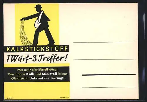 AK Reklame für Kalkstickstoff, säender Bauer