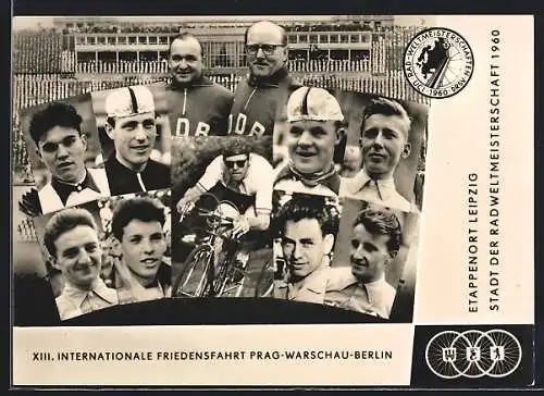 AK XIII. Internationale Friedensfahrt Prag-Warschau-Berlin 1960, Etappenort Leipzig