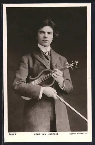 AK Herr Jan Kubelik, Portrait mit Violine