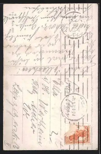 Künstler-AK Luis Usabal: Reiterin mit ihrem Pferd