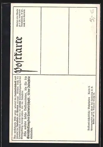 AK Volkswirtschaftliche Wahrheiten Karte Nr. 3, Deutsche Gesamt-Produktionswerte von Landwirtschaft und Industrie 1909