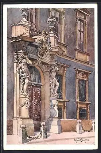 Künstler-AK E.F. Hofecker: Wien, Fassade des Liechtensteinpalais`