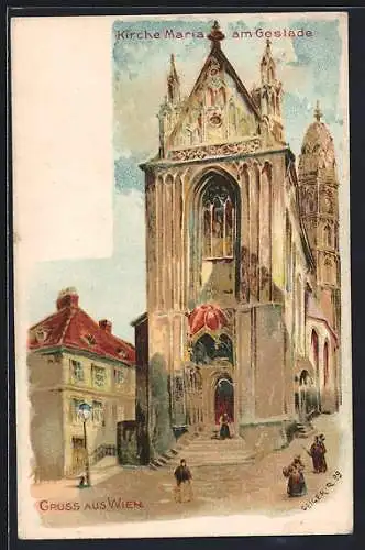 Künstler-AK Wien, Kirche Maria am Gestade