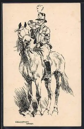 Künstler-AK Anton Hoffmann - München: 22. Tagung Bund Dt.und Österr. Philatelisten-Vereine 1924, Postillon