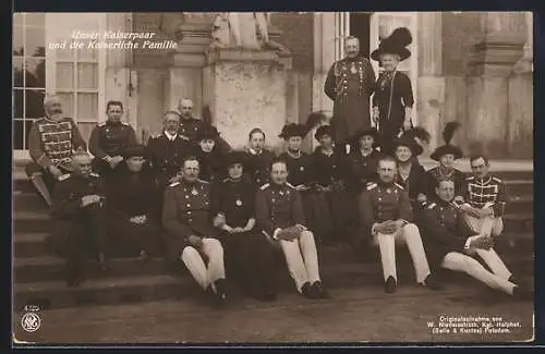 AK Kaiserpaar von Preussen und die Kaiserliche Familie