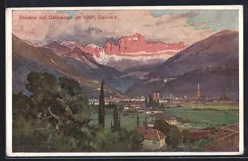 Künstler-AK Edward Harrison Compton: Bolzano col Catinaccio, Dolomiti