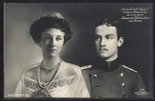 AK Prinz Ernst August und Prinzessin Victoria Luise im Portrait