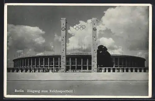 AK Berlin, Eingang zum Reichssportfeld, Eingang des Olympiastadions