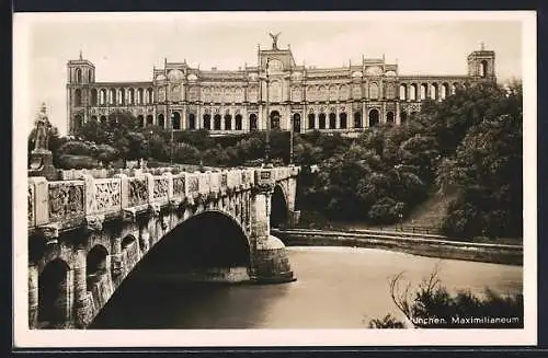 AK München, an der Brücke zum Maximilianeum